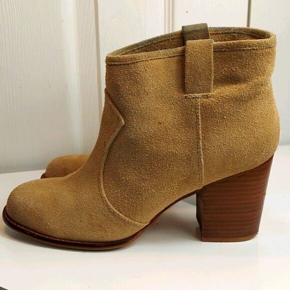 Anthro Splendid Tan Suede Lakota Ankle Booties 8.5 - Picture 3 of 9